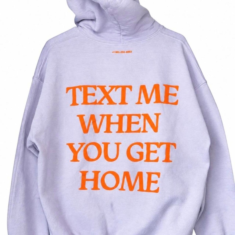 Lonely Ghost Text Me When You Get Home Lavender Hoodie